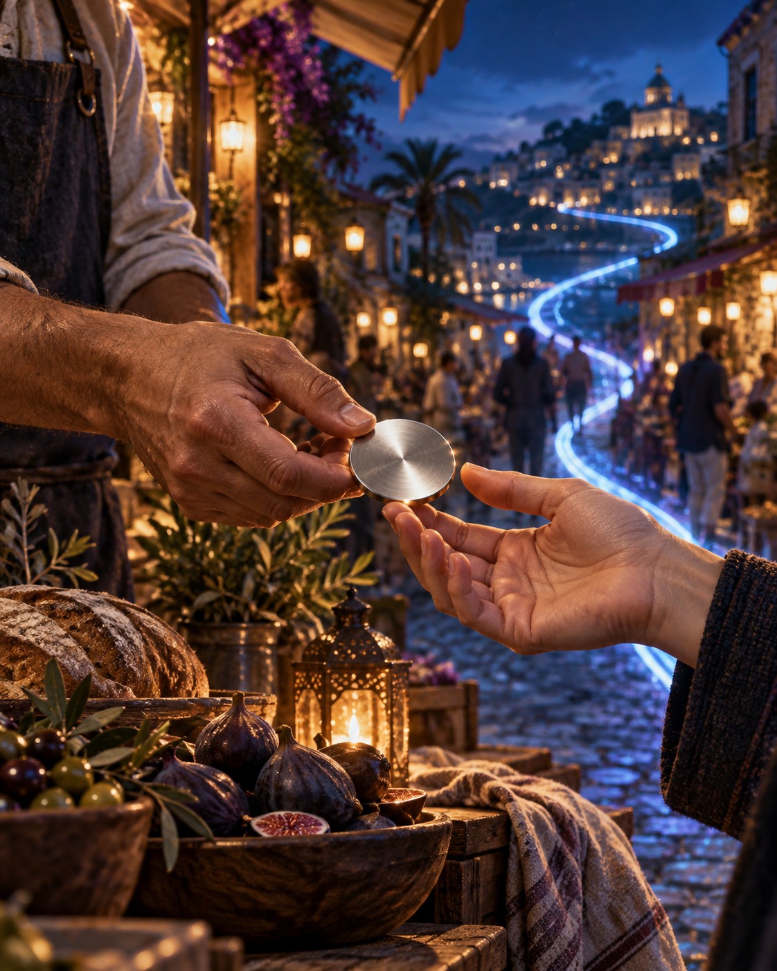 A silver disc changes hands at a market counter. Litecoin’s case centers on dependable transfers and payment utility, with competition and adoption still decisive.